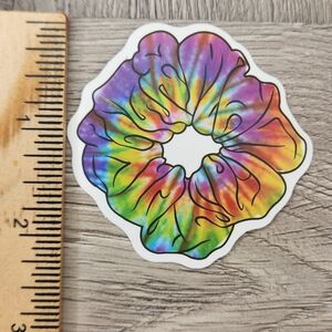 10/$10 Scrunchie Sticker Tie Dye Groovy Hippie 70s Vibe Colorful